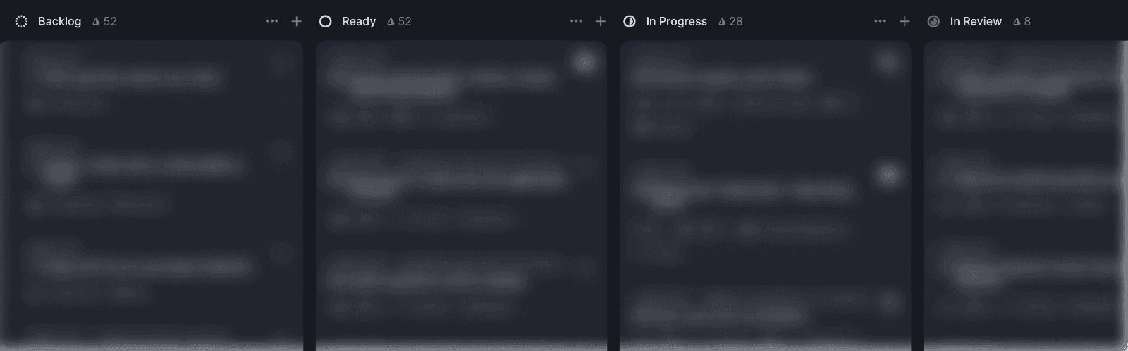 Screenshot of Trello and Linear boards using columns as tags to organize tickets