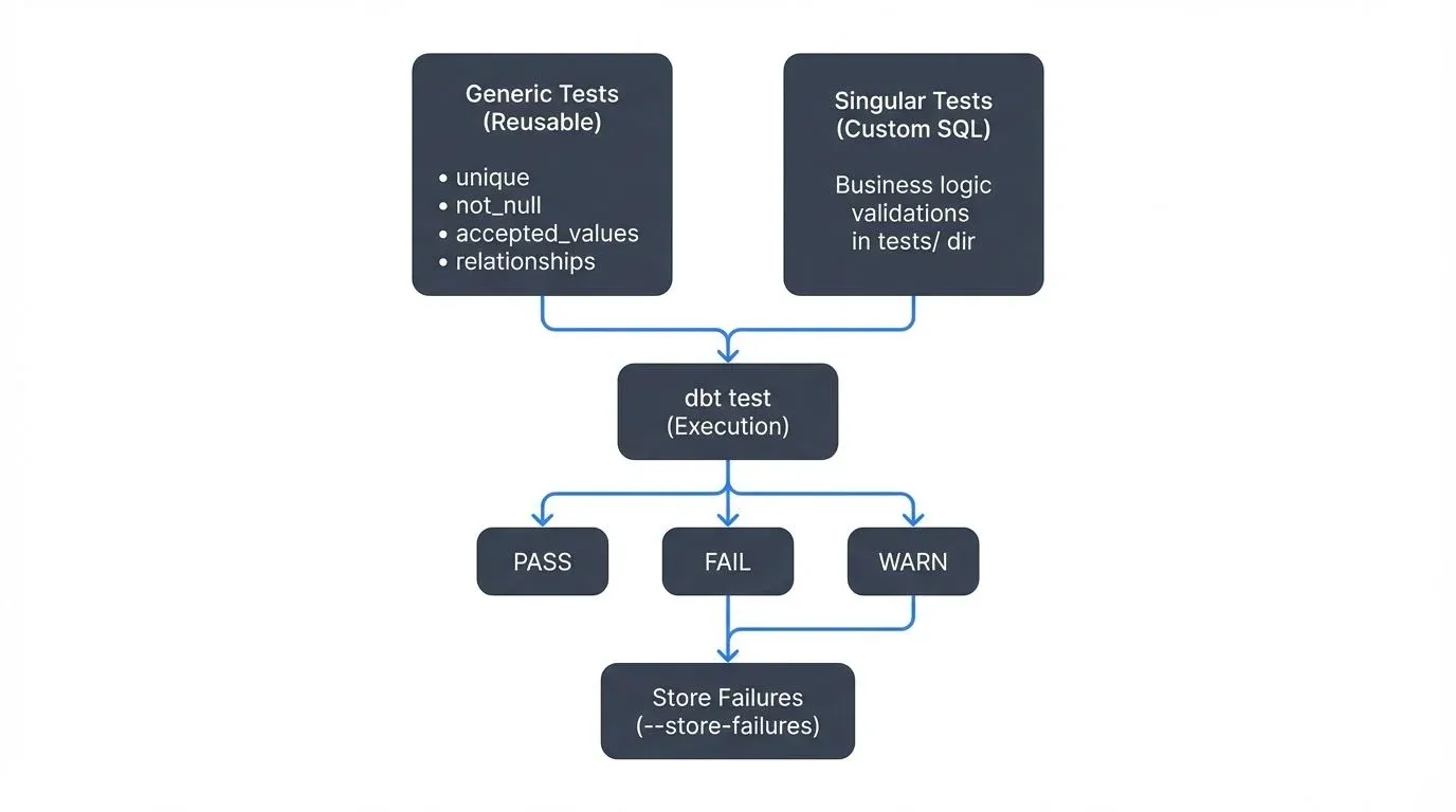 dbt testing framework architecture