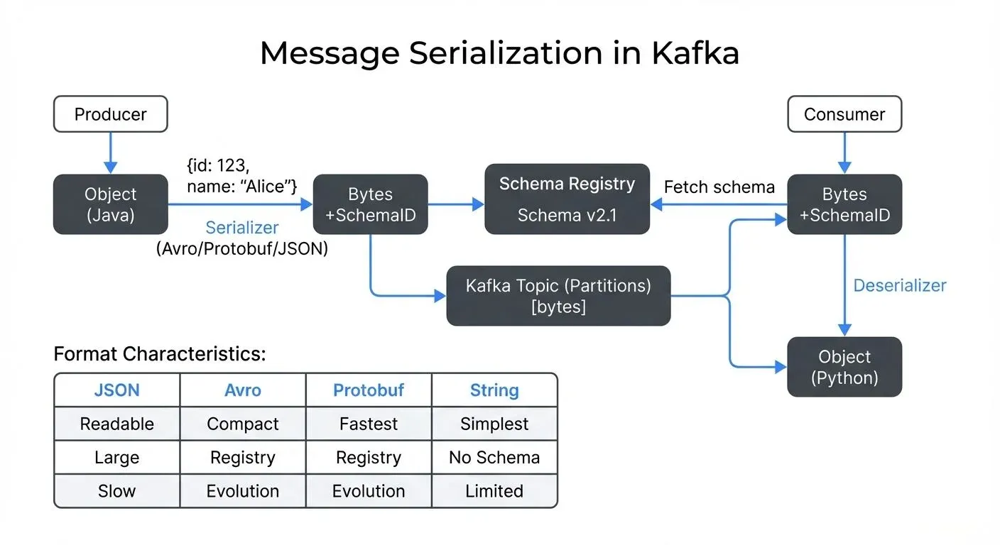 Message serialization flow in Kafka