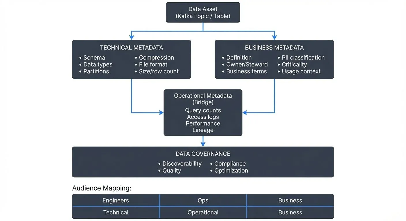 Technical vs business metadata layers